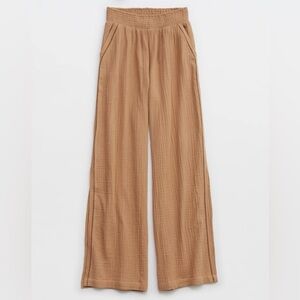 Aerie High Waisted Pool-To-Party Pant, Tan, Small